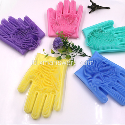 Sarung tangan pembersih dapur sarung tangan cuci piring silikon
